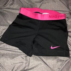 Hot pink and black nike spandex